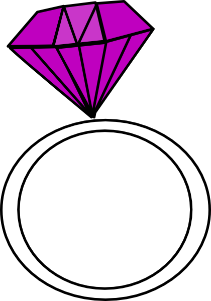 Diamond Ring Ashraf Clip Art - Pink Wedding Ring Clipart (420x600)