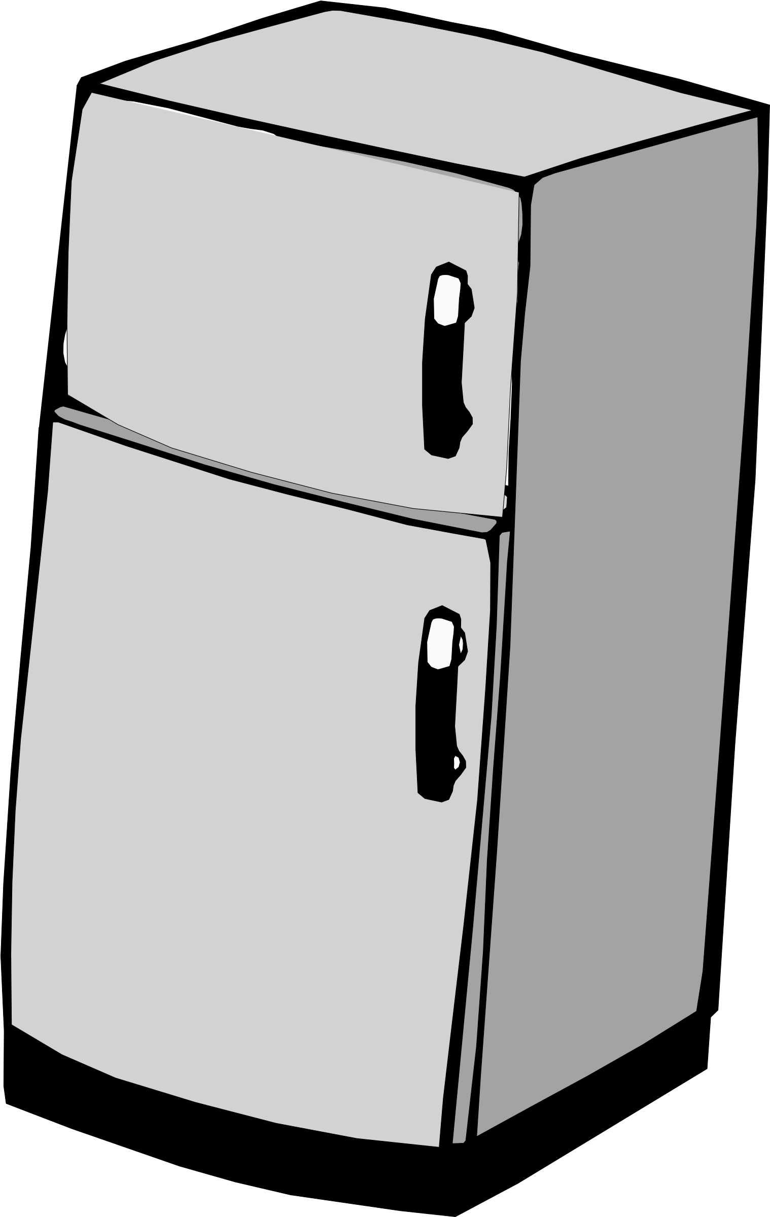 Vintage Refrigerator Cliparts - Freezer Clipart (1537x2400)