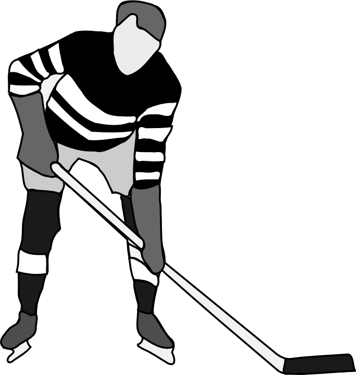 Hockey Player - Old Hockey Clip Art (730x767)