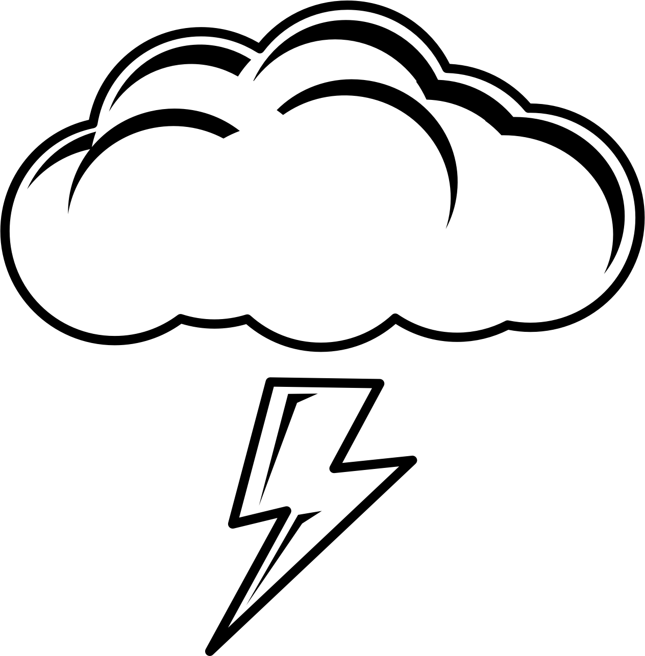 Thundercloud Black, Cloud, White, Thunder, Thundercloud - Nuvem Com Chuva Para Colorir (1264x1287)