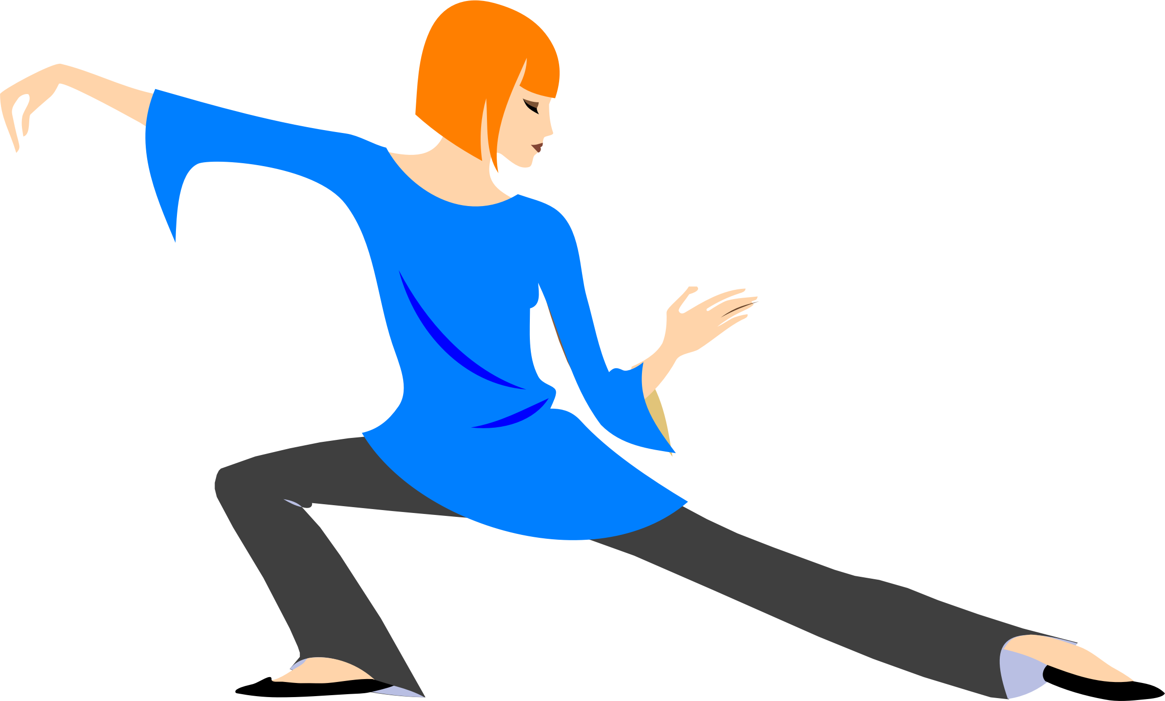 Free Woman Practicing Yoga Clip Art - Position Clipart (2390x1439)