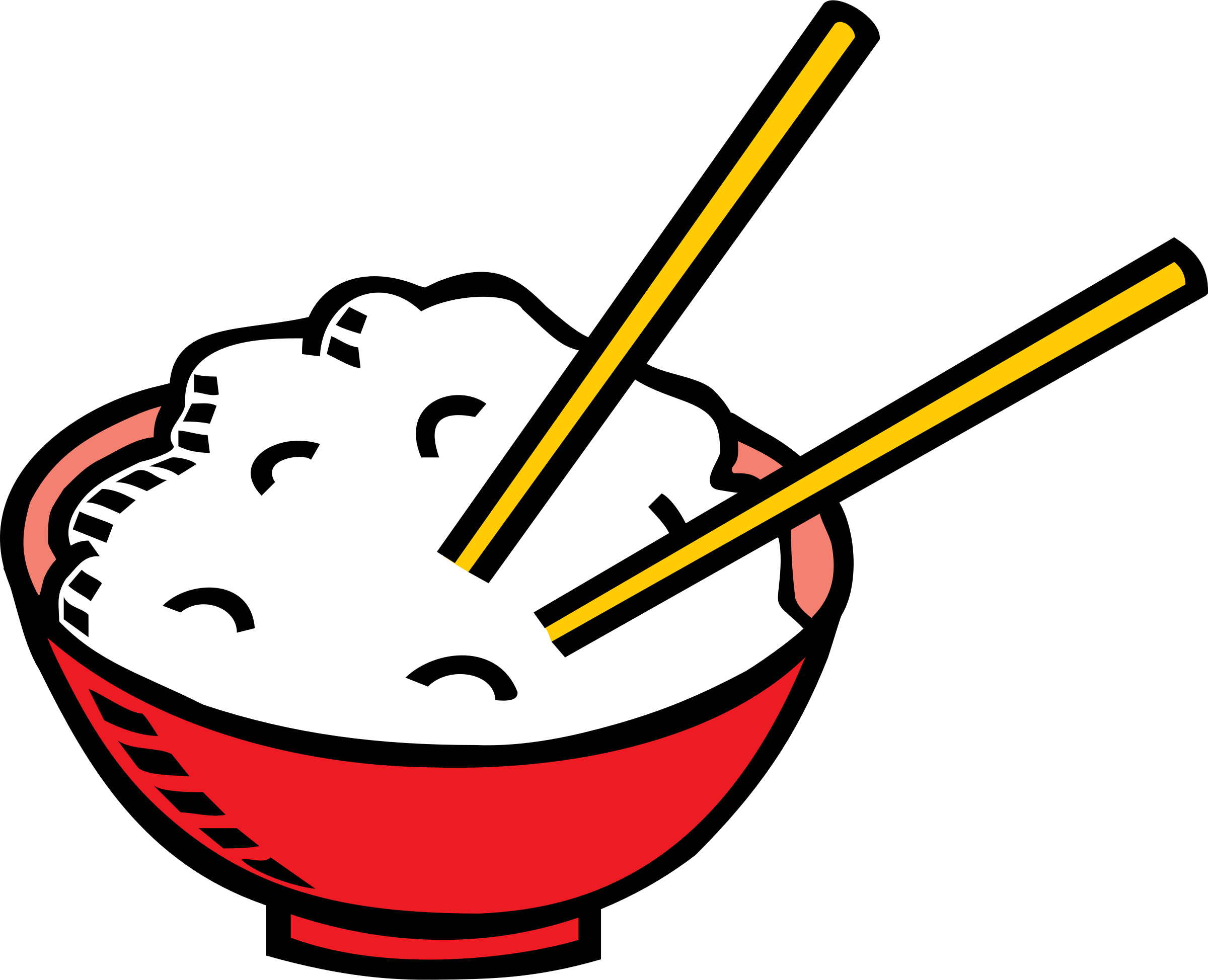 Chopsticks Clip Art - Rice Clipart (2400x1948)