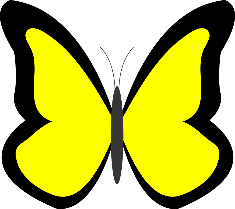Yellow Butterfly Clipart - Butterfly Clip Art Yellow (999x888)