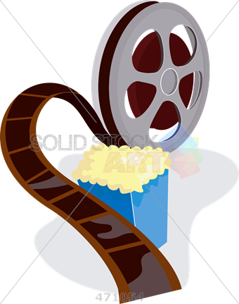 Stock Illustration Of Retro Cartoon Drawing Of Movie - Movie Film (340x431)