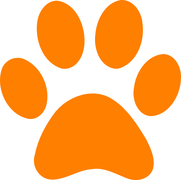 Blues Clues Orange Paw Clip Art At Clker - Paw Print Clip Art (600x596)