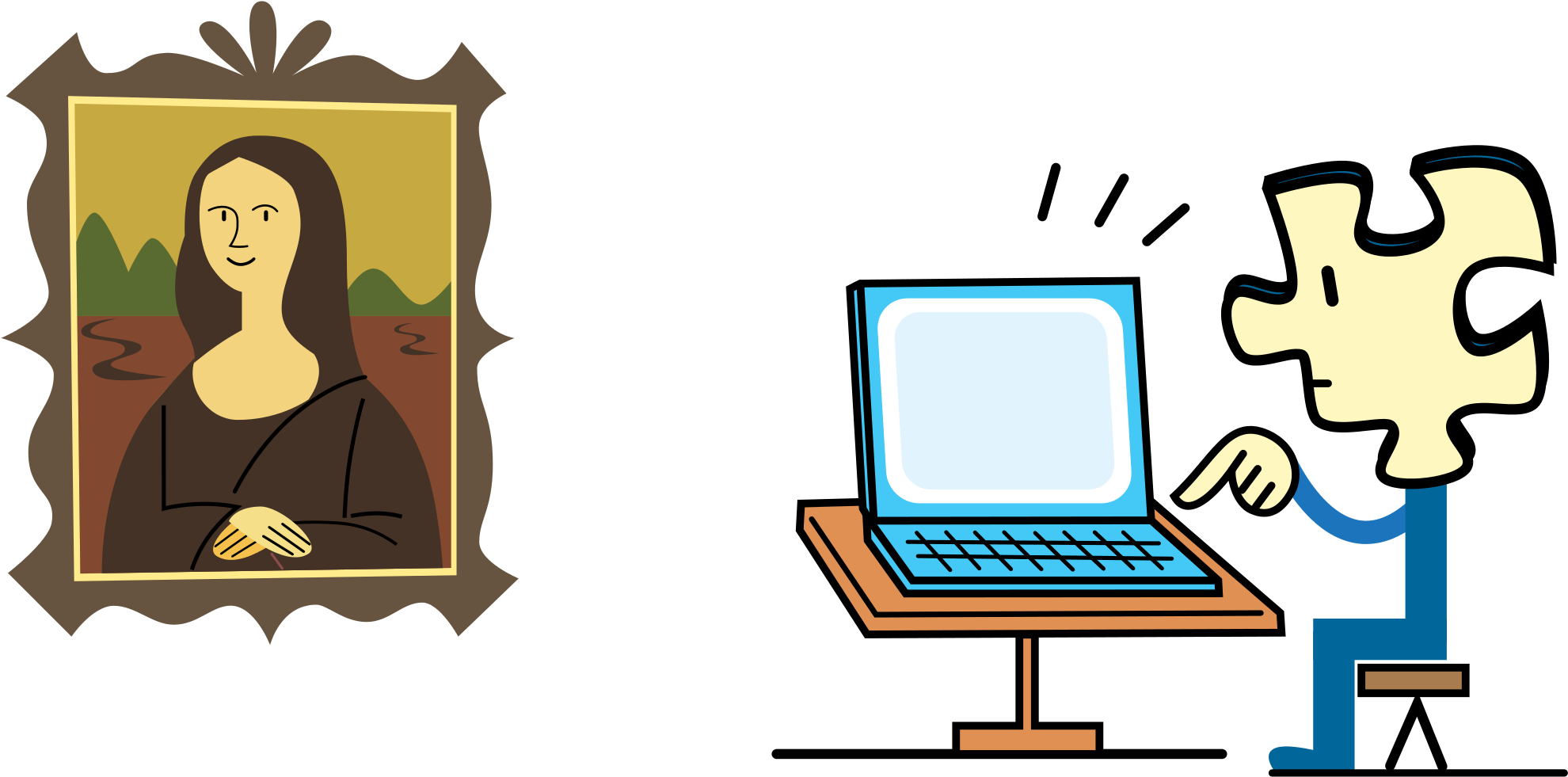Mona Lisa Clipart Artist - Clip Art Mona Lisa (2000x1000)