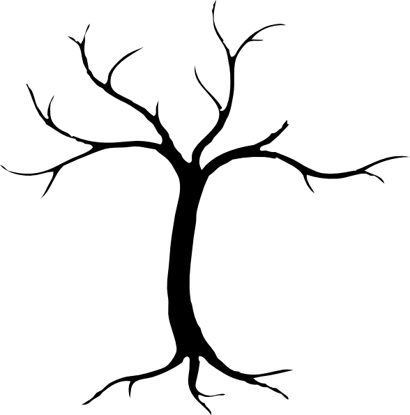 Sketchy Silhouette Tree Clip - Tree (588x595)