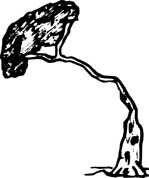 Pine Tree Clip Art - Tree Falling In Black And White (498x595)