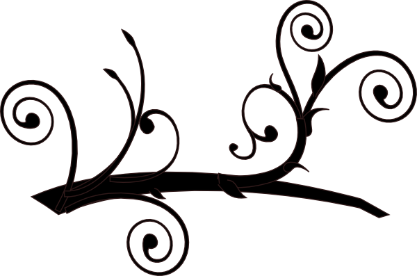 Dark Whimsy Branch Clip Art - Tree Branch Clip Art (600x397)