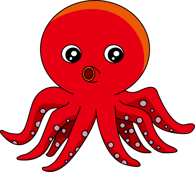 Clipart Octopus Clipart Png - Red Octopus Clipart (633x557)