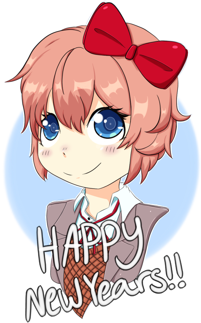Sayori New Years By Doomsweater89 - Cartoon (707x1129)