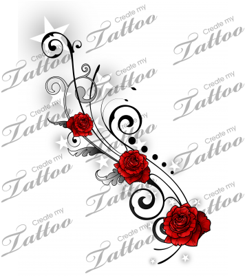 Sbink Stars And Rose Vine - Girly Capricorn Tattoo Designs (400x400)
