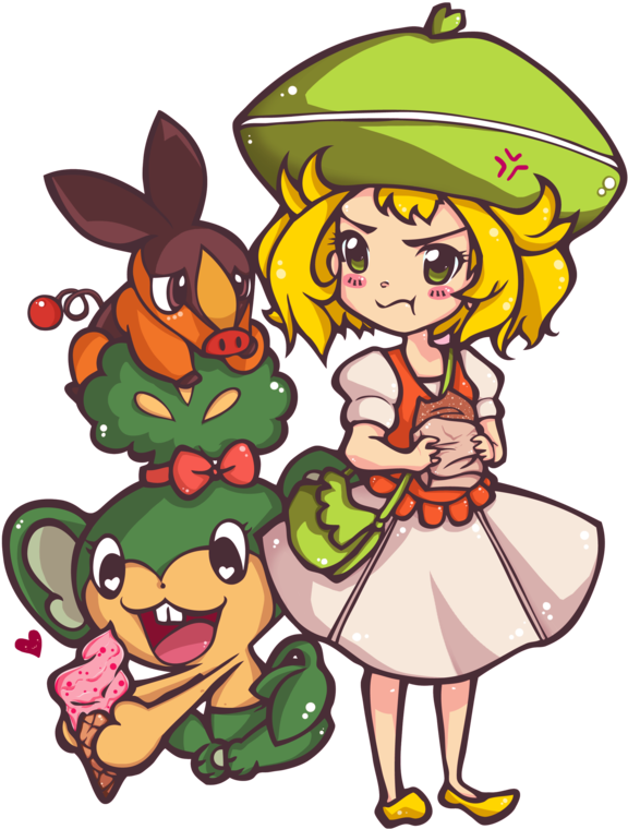 Bianca Tepig N Pansage Colour By Karolinamixiao - Cartoon (600x793)