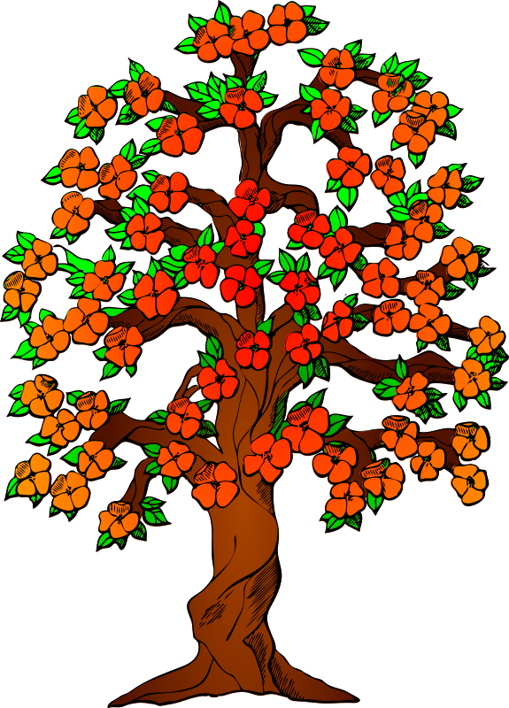 Tree With Flowers Clipart - Family Tree With Three Generations (1728x2400)