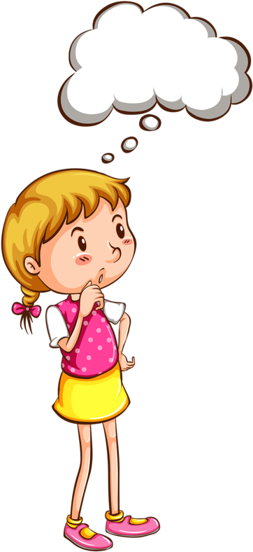 Dibujos Infantiles - Girl Thinking Cartoon (393x800)