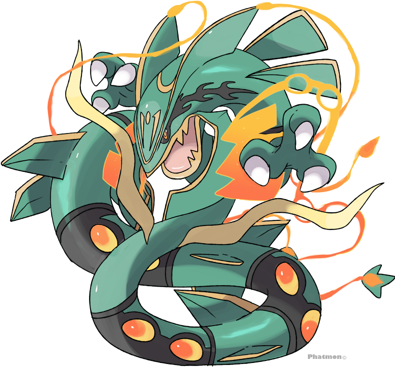 Happy New Year From Mega Rayquaza By Phatmon - Pokemon Rayquaza Mega Png (800x800)