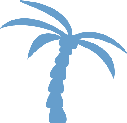 Palm Tree Background - Blue Palm Tree Png (410x396)