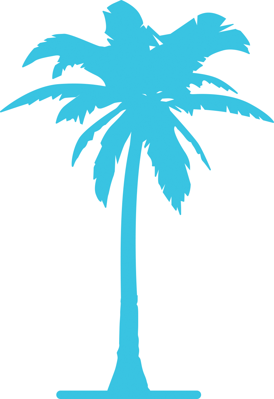 Ocean Clipart Pool Wave - Blue Palm Tree Png (906x1318)