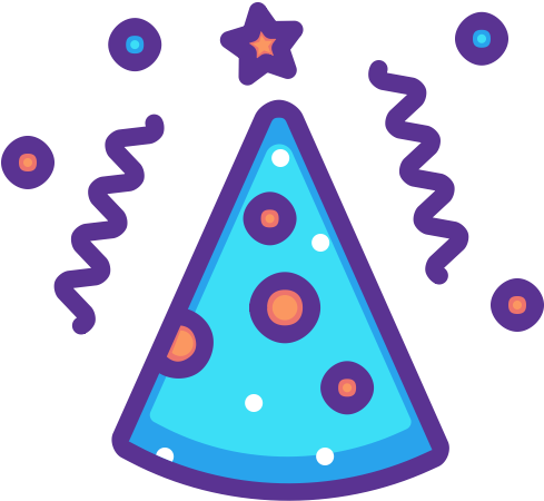 Cap, Birthday, Party, Cone, New Year, Merry, Celebrate - Birthday Hat Emoji Png (512x512)