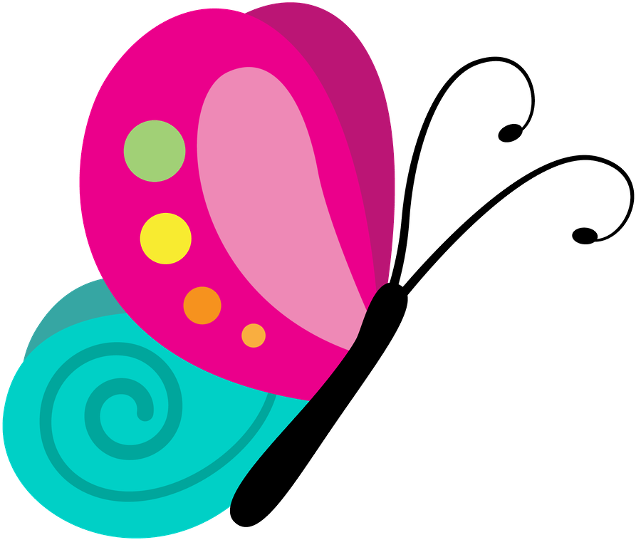 Borboletas & Joaninhas E - Borboleta Fofa Desenho (900x763)