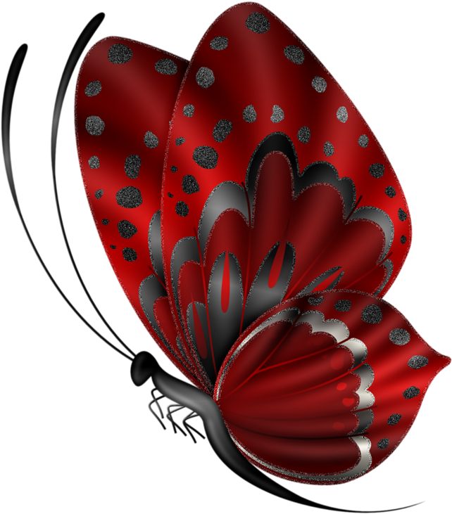 ‿✿⁀butterflies‿✿⁀ - Clip Art Butterfly Red (726x800)