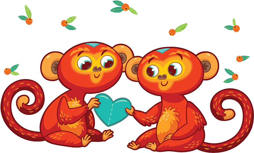 Monkey Chinese New Year New Year Card Illustration - Monkey Chinese New Year New Year Card Illustration (1000x752)