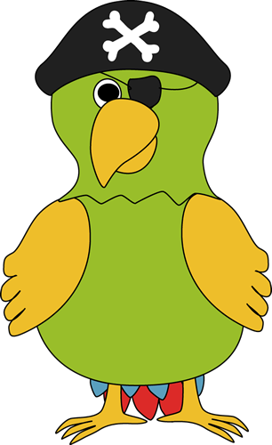 Parrot Clipart, - Pirate With Parrot On Shoulder Clip Art (306x500)