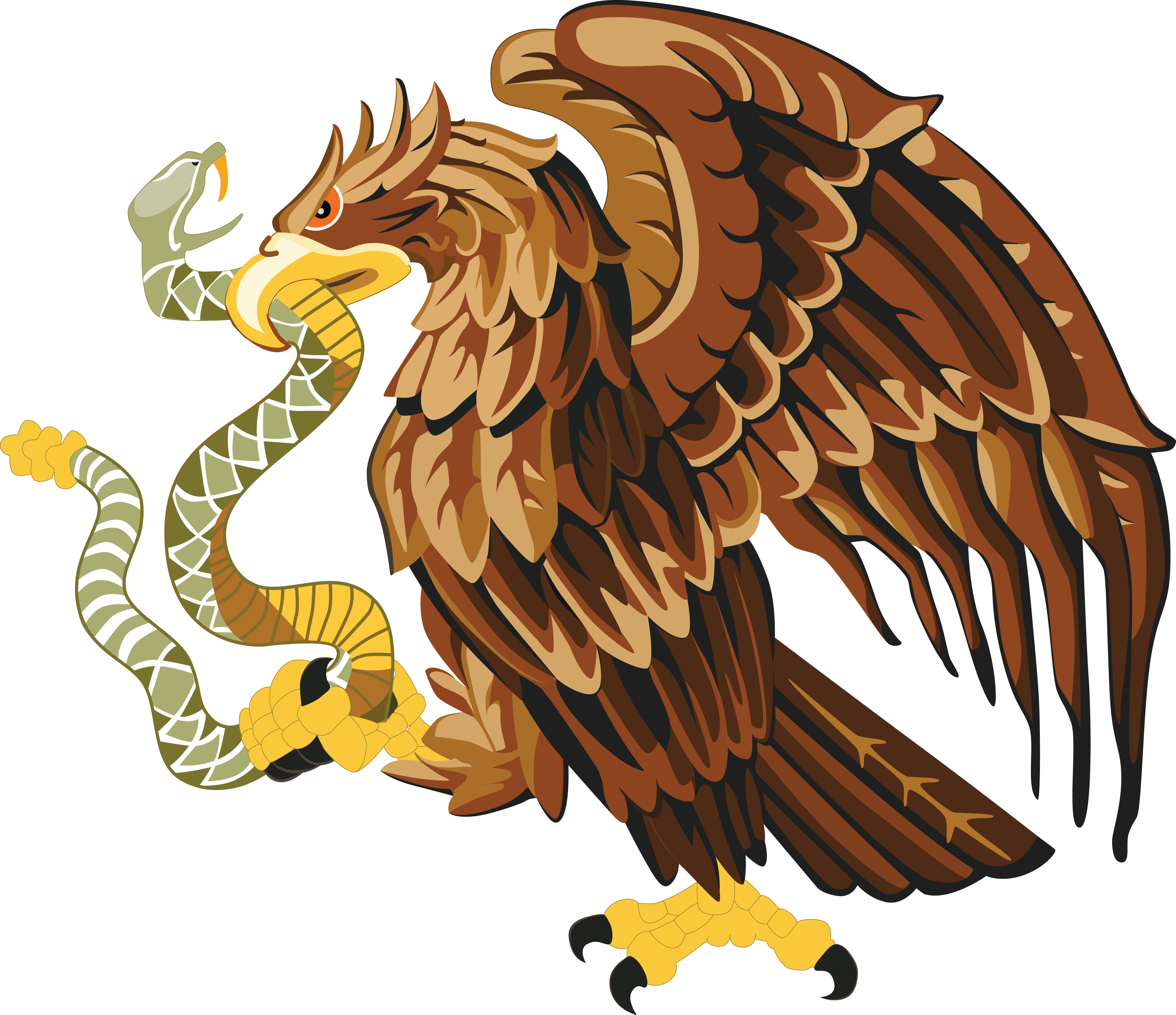 71 Snake Clipart - Mexico Eagle And Snake (4000x3453)