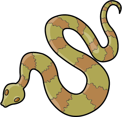 Python Clipart Snake Bite - Taipan Snake Clipart (390x377)