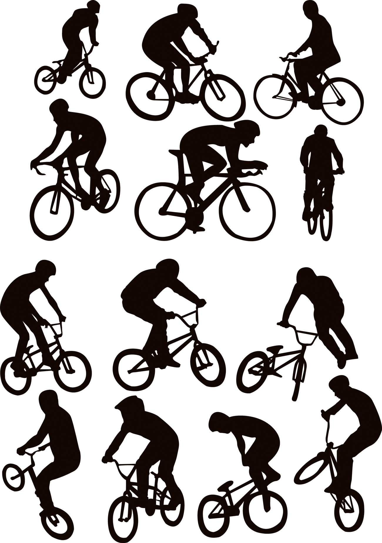 Cycling Silhouette Sport - Free Vector Bicycle Rider (1300x1846)