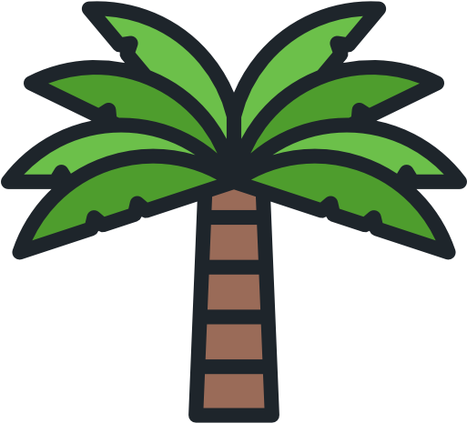 Simple Palm Tree Free Icon With Palm Tree Top View - Palm Tree Icon Png (512x512)
