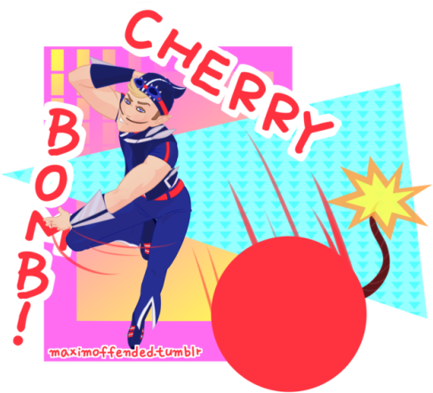 “and Sport Has Stupid Fruit Themed Weapons Like A Cherry - Cartoon (500x452)