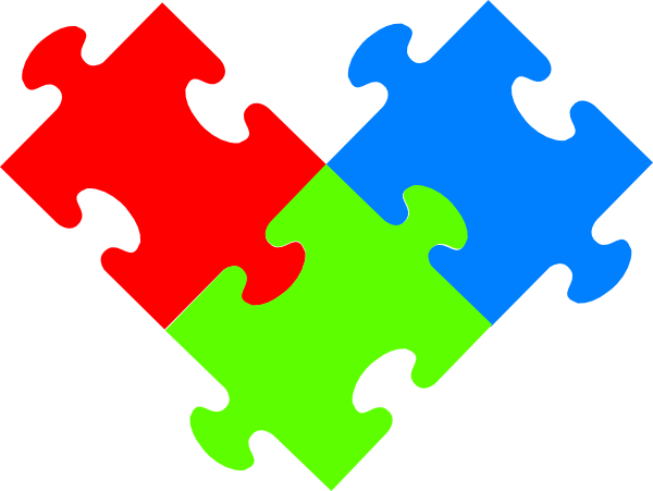 3 Puzzple Pieces Clip Art At Clkercom Vector - Jigsaw Puzzle 3 Pieces (600x451)