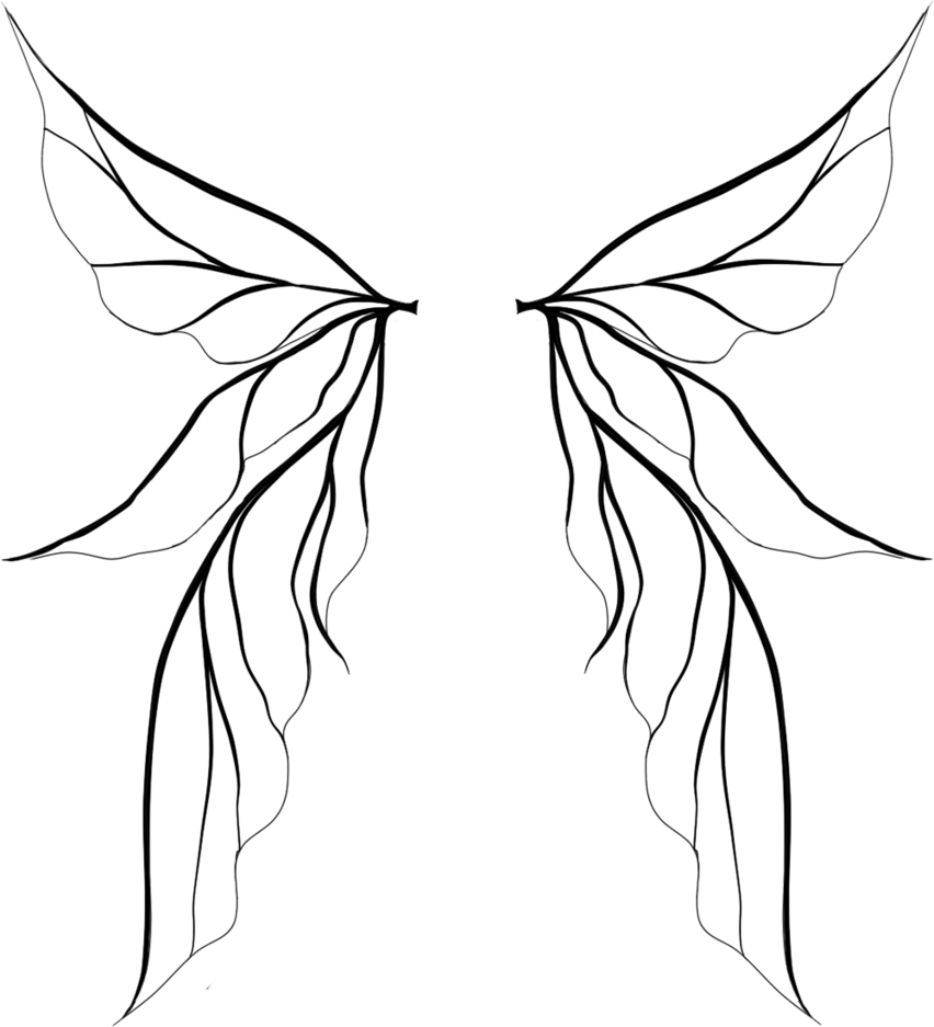 Fairy Wings White - Fairy Wings Drawing Png (852x937)