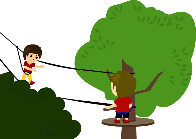 Pour Évoluer De Plateaux En Plateaux, D'arbres En Arbres, - Accrobranche Clipart (629x447)