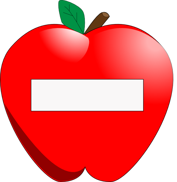 Apple Name Tag Clip Art At Clker - Apple Name Tags Printable (582x598)