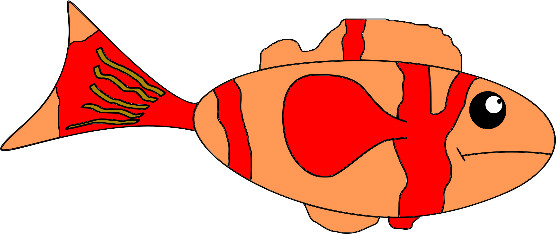 Sad Clipart Fish - Portable Network Graphics (2400x1697)