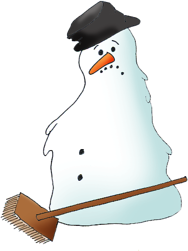 Snowman - Melting Snowman Png (454x539)