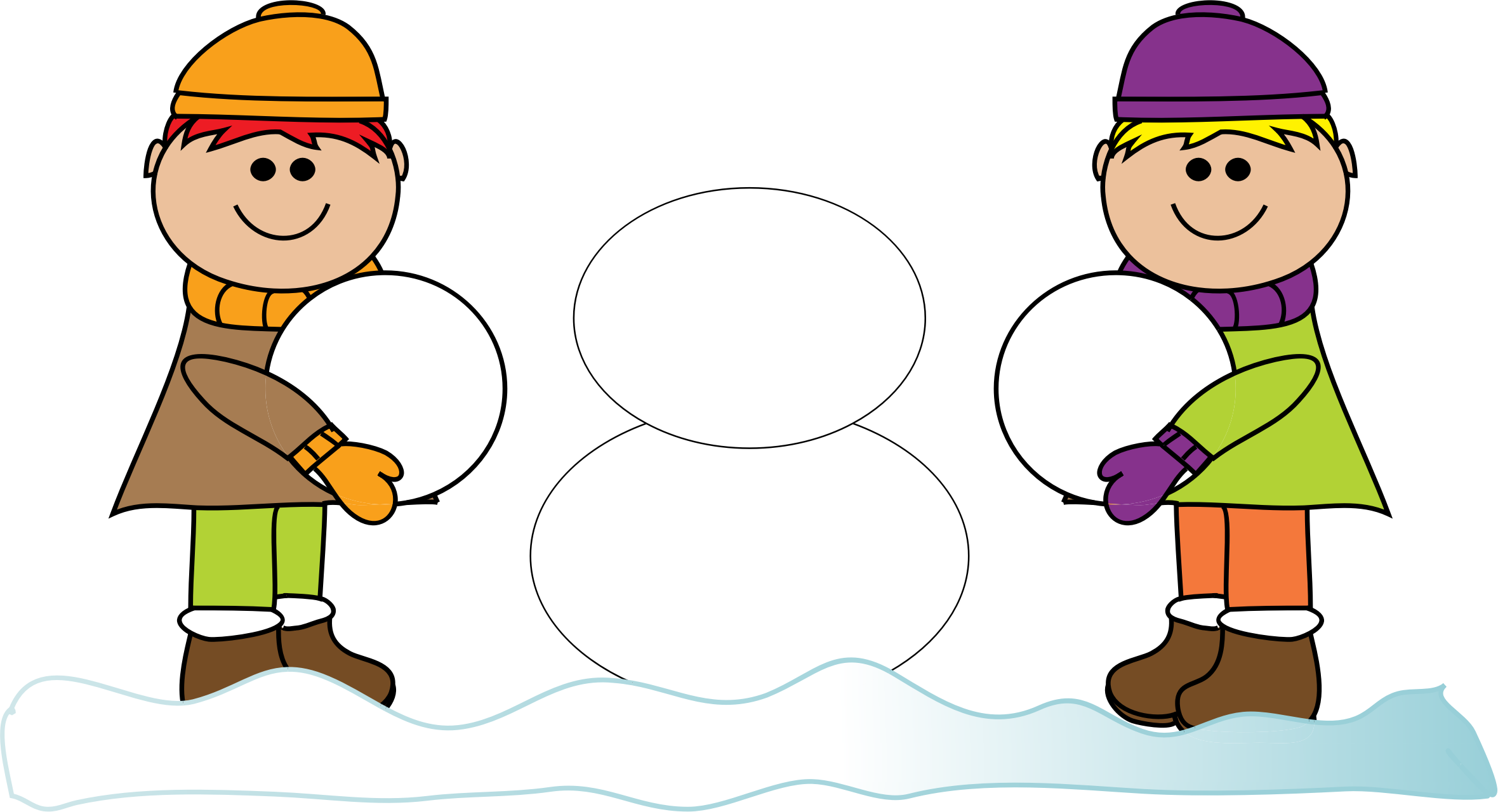 Snowman Clipart Kid - Making A Snowman Clipart (2360x1280)