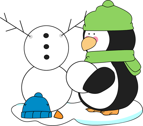 Penguin Building A Snowman - Fact And Opinion Penguins (500x439)
