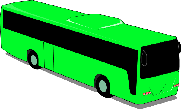 Green Buses Clipart - Green Bus Clipart (600x363)