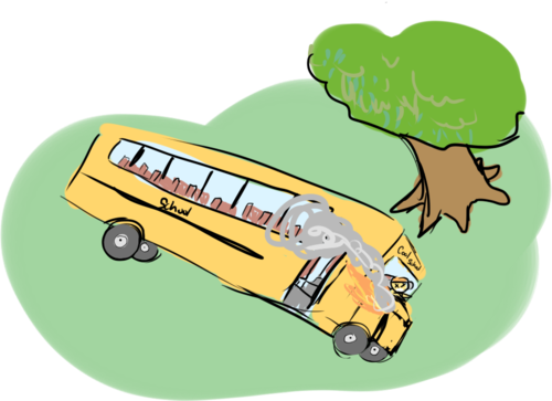 School Bus Driver Cartoon Clipart - School (500x363)