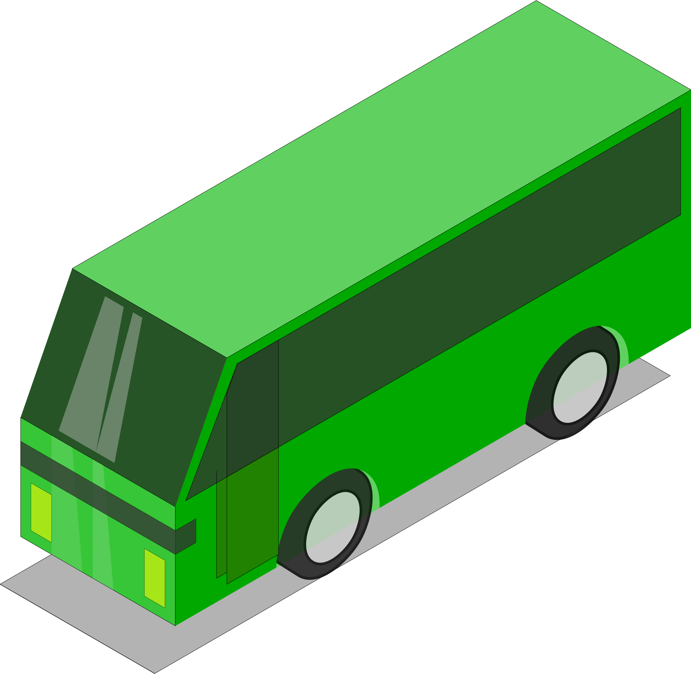 Clipart - Green Bus - Clipart - Green Bus (2400x2340)