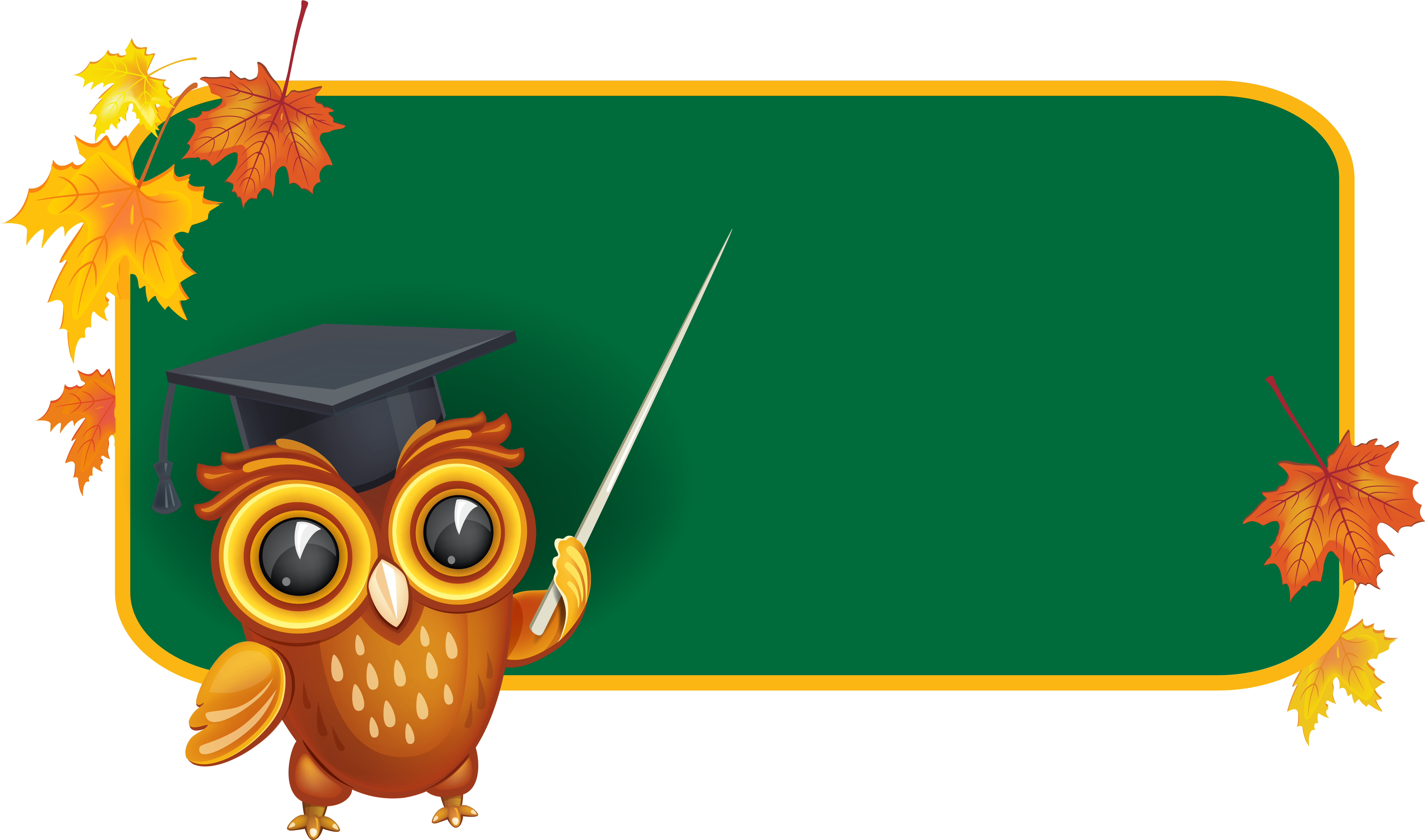 Owl With School Board Png Clipart Image Png M 1440212101 - School Board Clipart (6173x3678)