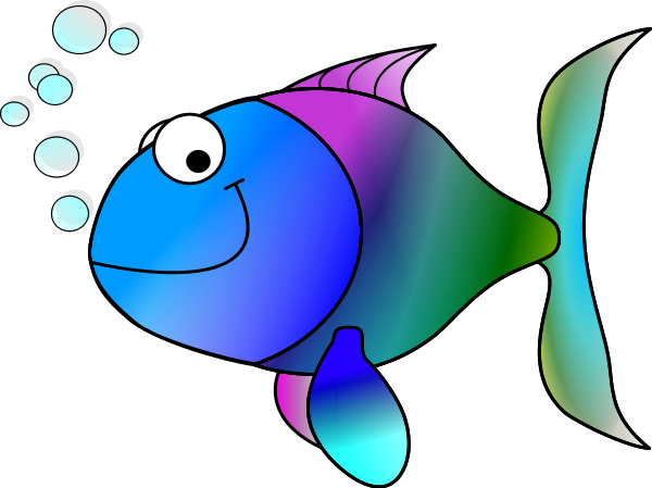 Happy Cartoon Fish - Tropical Fish Shower Curtain (640x480)