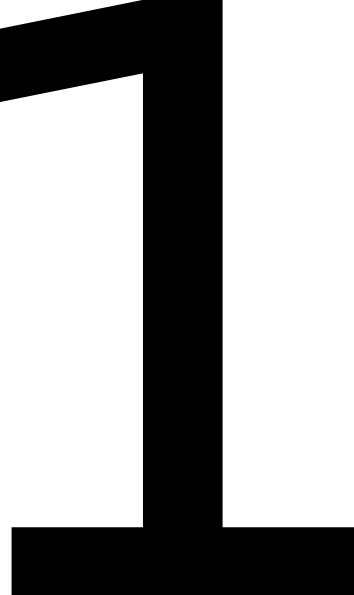 Black Number 1 Clipart - 1 Clipart Black And White (354x595)