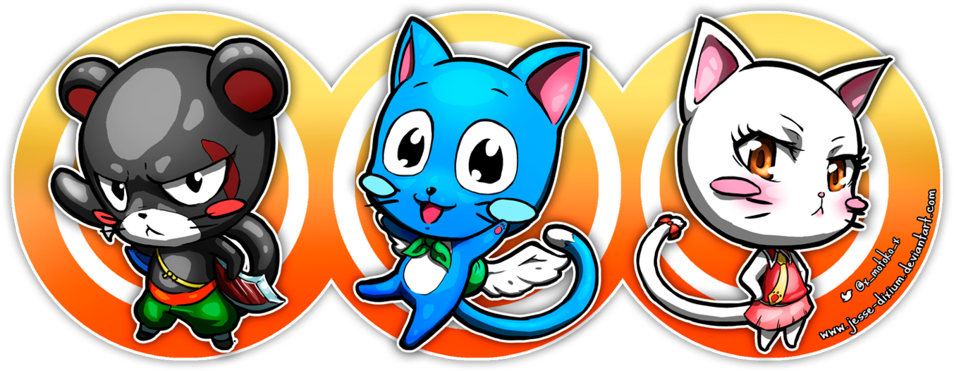 Exceeds By Jesse Dixium - Exceed Fairy Tail In Chibi (1435x556)