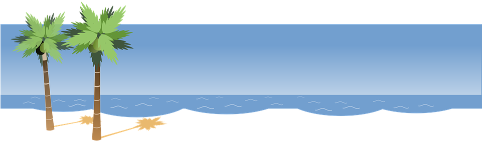Coconut Palm Trees On An Island In Sea Royalty Free - Beach Clip Art (960x480)
