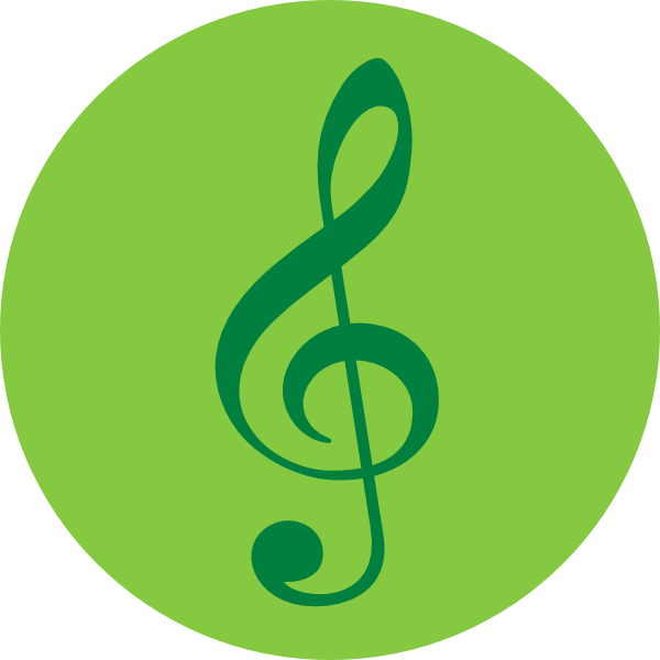 Music Pin Green Clip Art At Clker - Treble Clef (600x600)