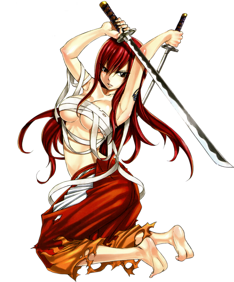 Fairy Tail Erza Scarlet Png By Bloomsama - Fairy Tail Erza Katana (801x998)